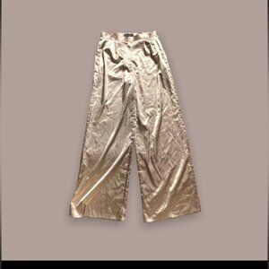 Meshki Morgan Cream Super Wide Leg Satin Pants Medium